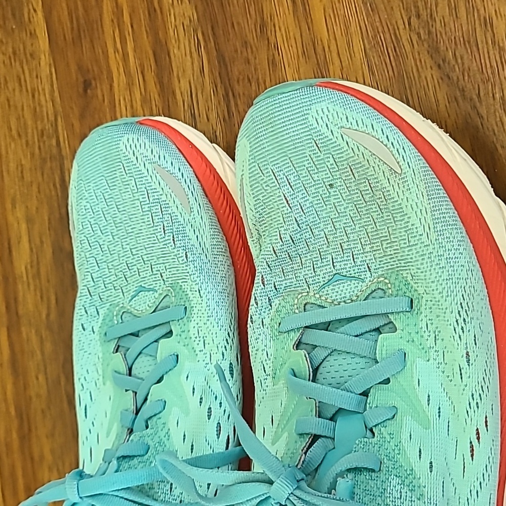 Women Hoka One One Clifton 8 Aquarella Running Shoes Sneakers 10b - Picture 2 of 11